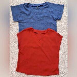 Short Sleeve Blouse pair blue and orange size small